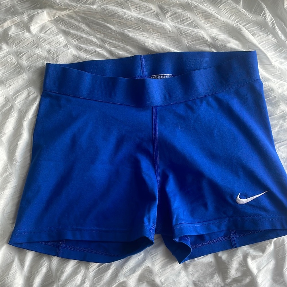 BLUE NIKE SPANDEX SHORTS WOMENS M